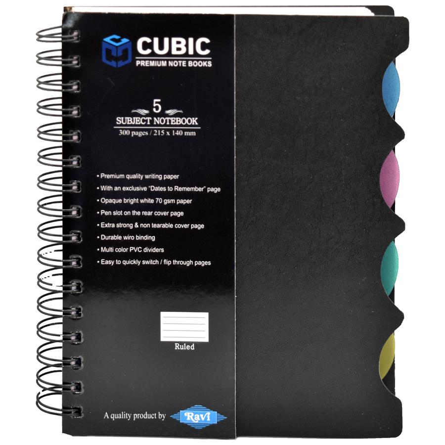 Buy Cubic Eco Wiro Notebook - Black, Spiral Binding, A5, 300 Pages